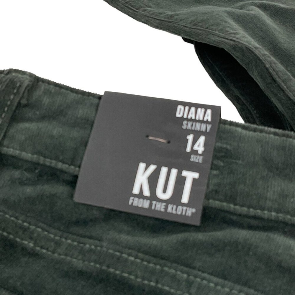 Kut From the Kloth Jeans Women's Size 14 Green Diana Skinny Mid-Rise Denim Nwt - Picture 8 of 13
